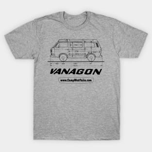 Vanagon Technical Drawing, light T-Shirt